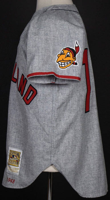 Bob Feller Signed Inscribed STATS Cleveland Indians Mitchell & Ness Jersey PSA