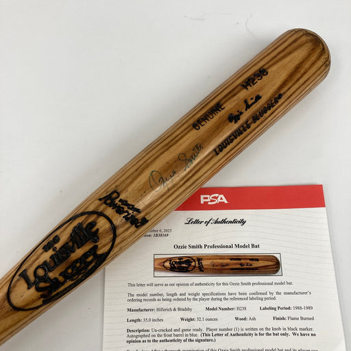 Ozzie Smith Signed 1988 Game Issued Louisville Slugger Baseball Bat PSA DNA COA