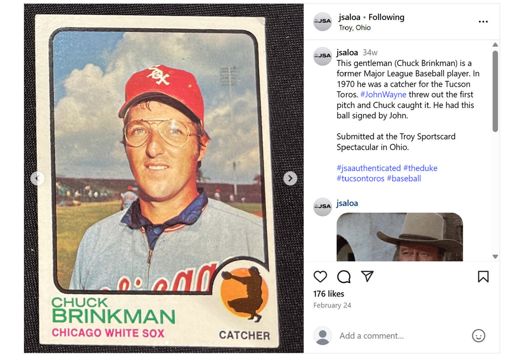 Historic John Wayne Single Signed First Pitch Baseball With JSA COA