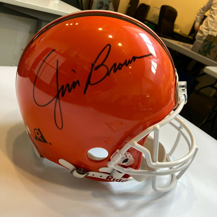 Jim Brown Signed Authentic Cleveland Browns Full Size Riddell Helmet Steiner COA