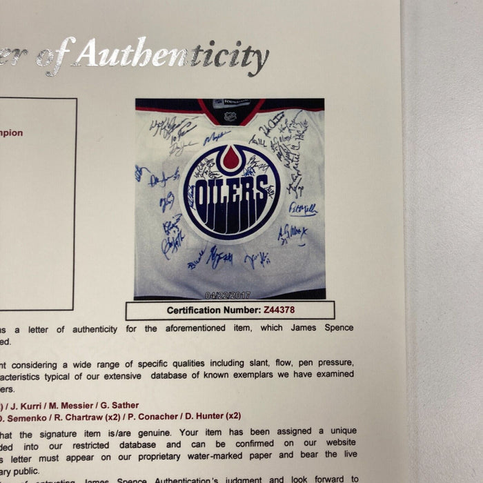 1983-84 Edmonton Oilers Stanley Cups Champs Team Signed Jersey Wayne Gretzky JSA