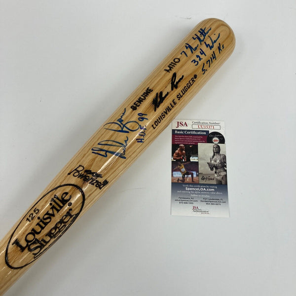 Nolan Ryan Signed Inscribed STATS Game Model Baseball Bat JSA COA