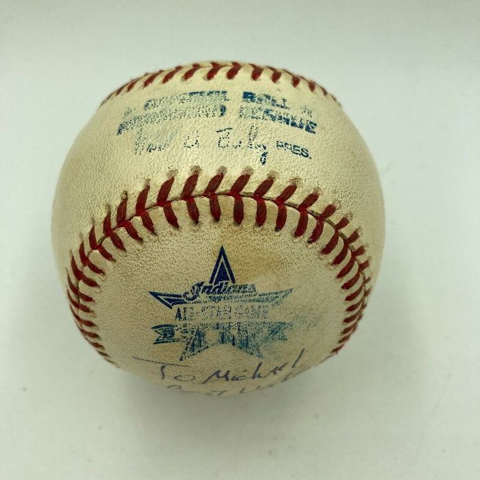 Jim Thome "Nice Catch" Signed Game Used 1997 All Star Game Baseball JSA COA