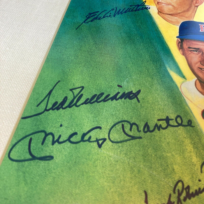 Beautiful 500 Home Run Club Signed Large Photo Mickey Mantle Ted Williams PSA