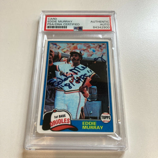 1981 Topps Eddie Murray '81 Home Run King Signed Porcelain Baseball Card PSA DNA