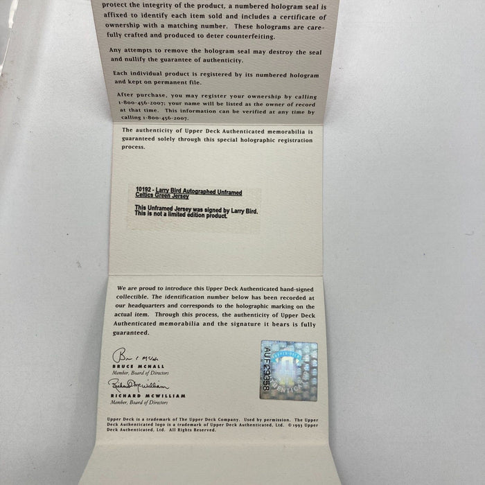 Larry Bird Signed 1992-93 Boston Celtics Pro Cut Game Model Jersey UDA COA