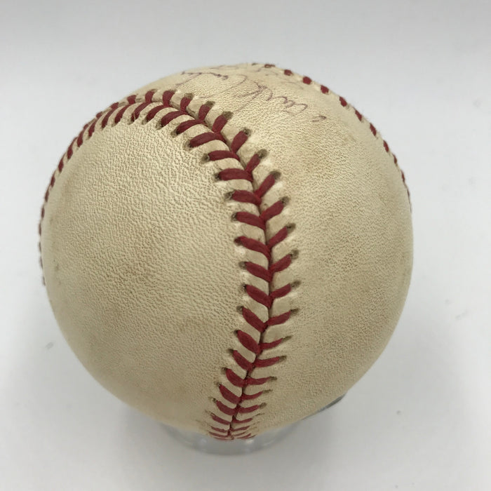 Mark Gubicza 9-28-1995 33rd Start Signed Game Used Baseball PSA DNA COA