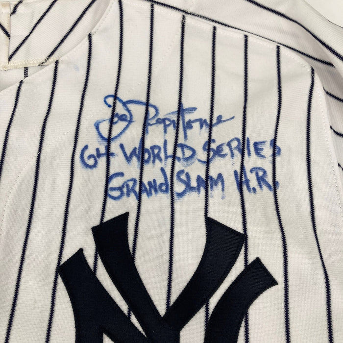New York Yankees World Series Grand Slams Signed Jersey 5 Sigs Yogi Berra JSA