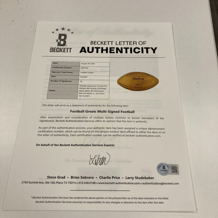 Fritz Pollard Signed 1966 Football First Black Football Player PSA DNA & Beckett