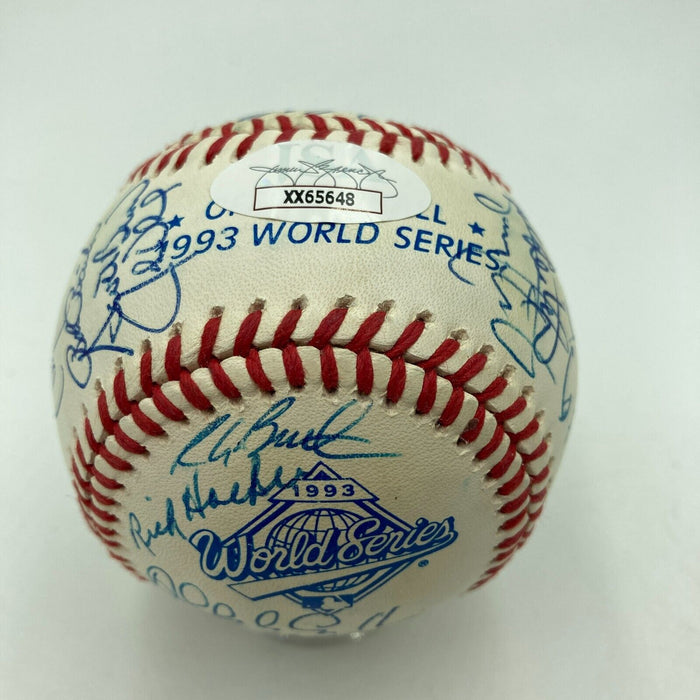 1993 Toronto Blue Jays World Series Champs Team Signed W.S. Baseball JSA COA