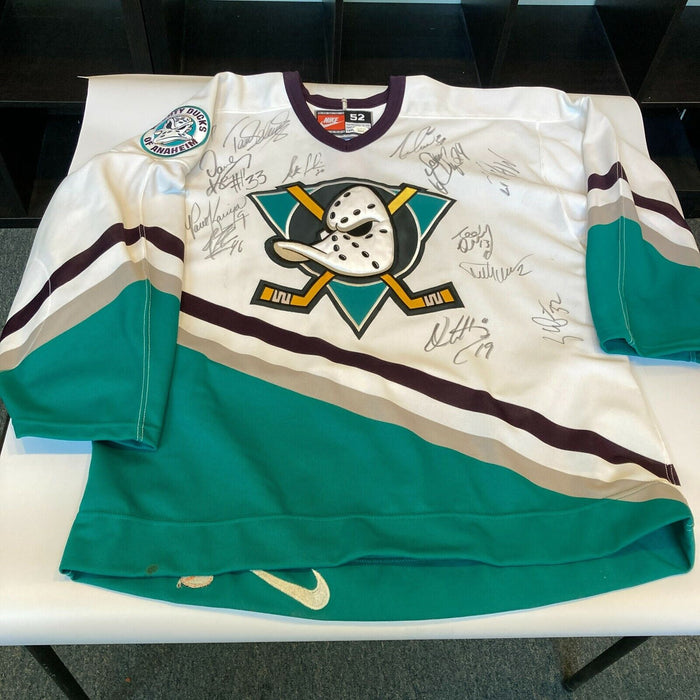 1997-98 Mighty Ducks of Anaheim Team Signed Jersey With JSA COA