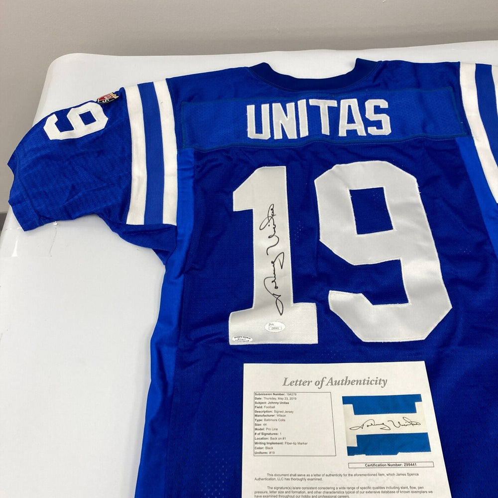 Johnny Unitas Signed Baltimore Colts Wilson Game Model Jersey JSA COA