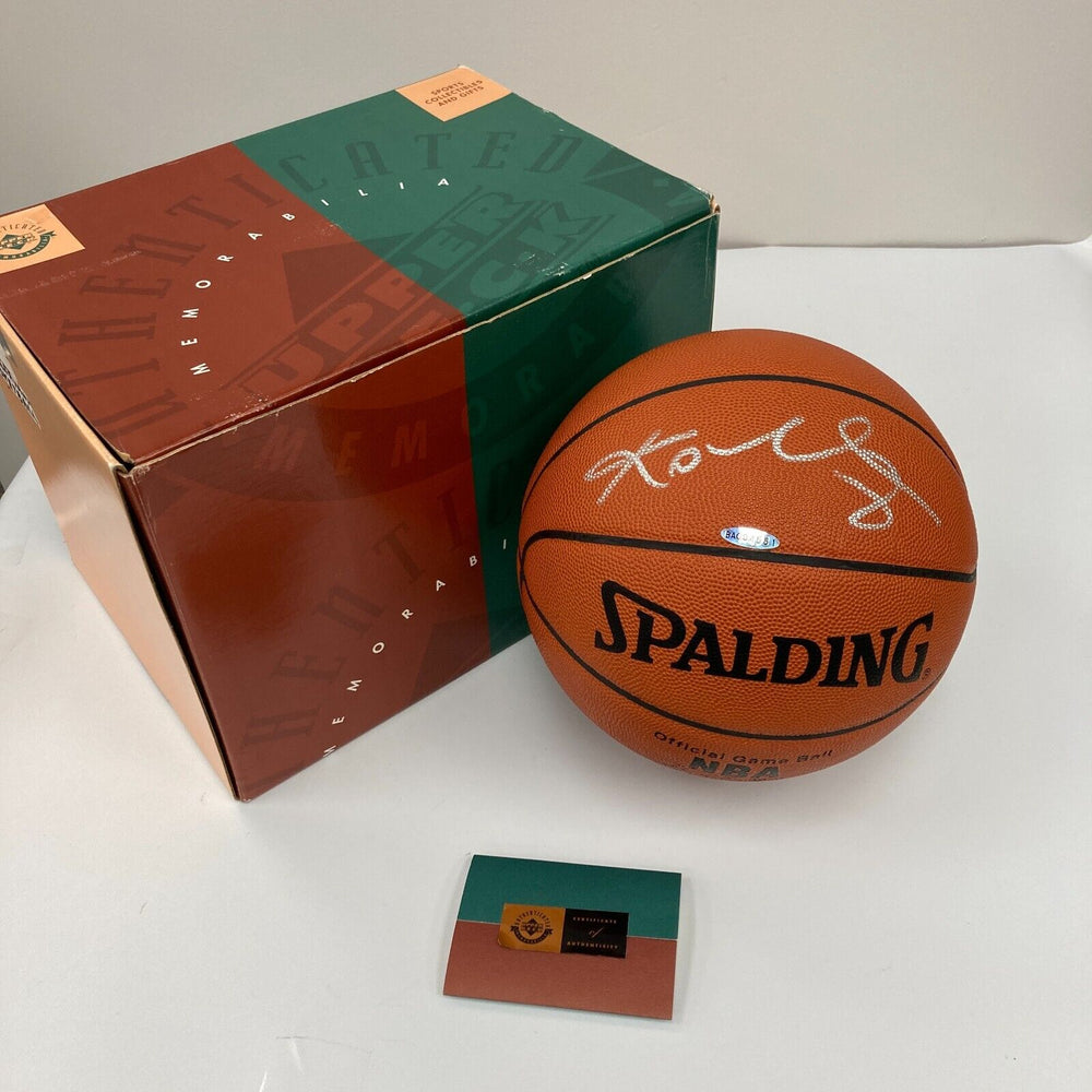 Kobe Bryant Signed Spalding Official Game Basketball Silver Ink Upper Deck UDA