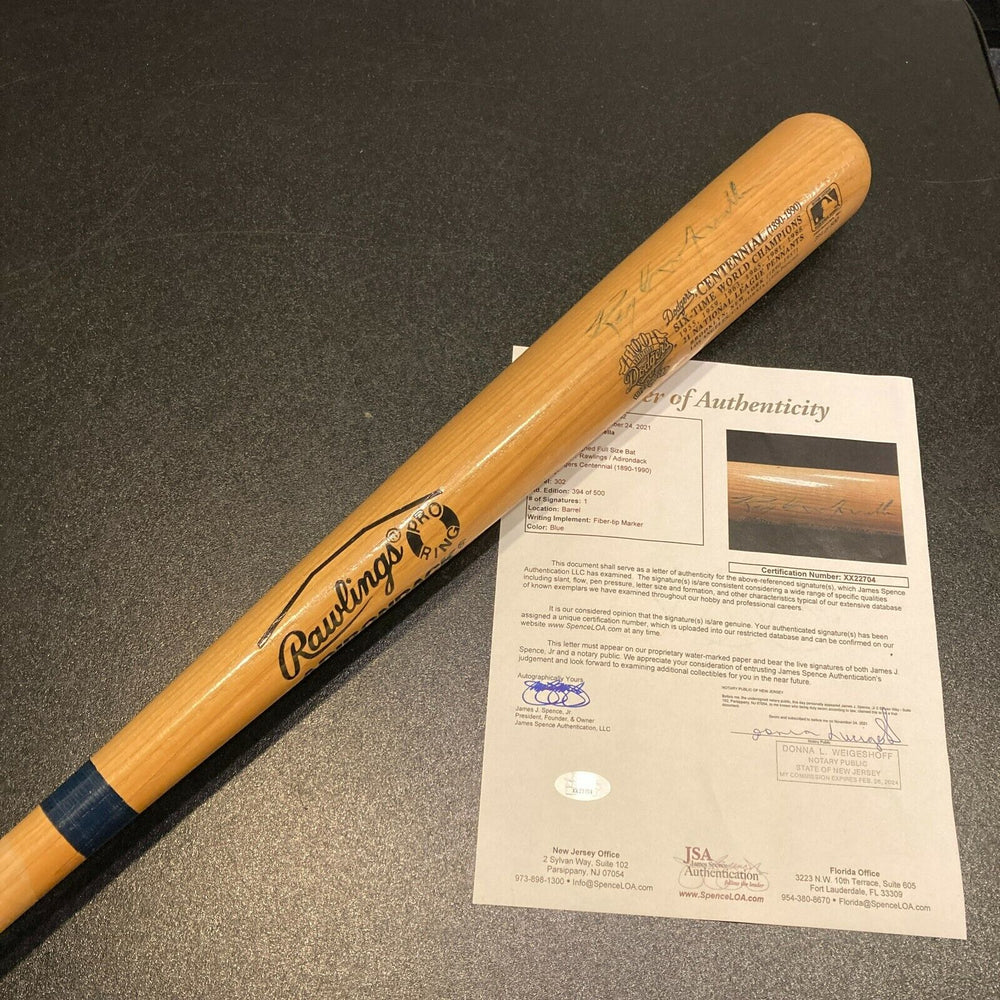 Roy Campanella Signed Brooklyn Dodgers 100th Year Anniversary Baseball Bat JSA