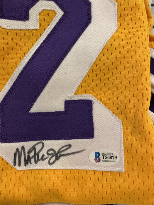 Magic Johnson Signed Pro Cut 1992-93 Los Angeles Lakers Jersey With Beckett COA