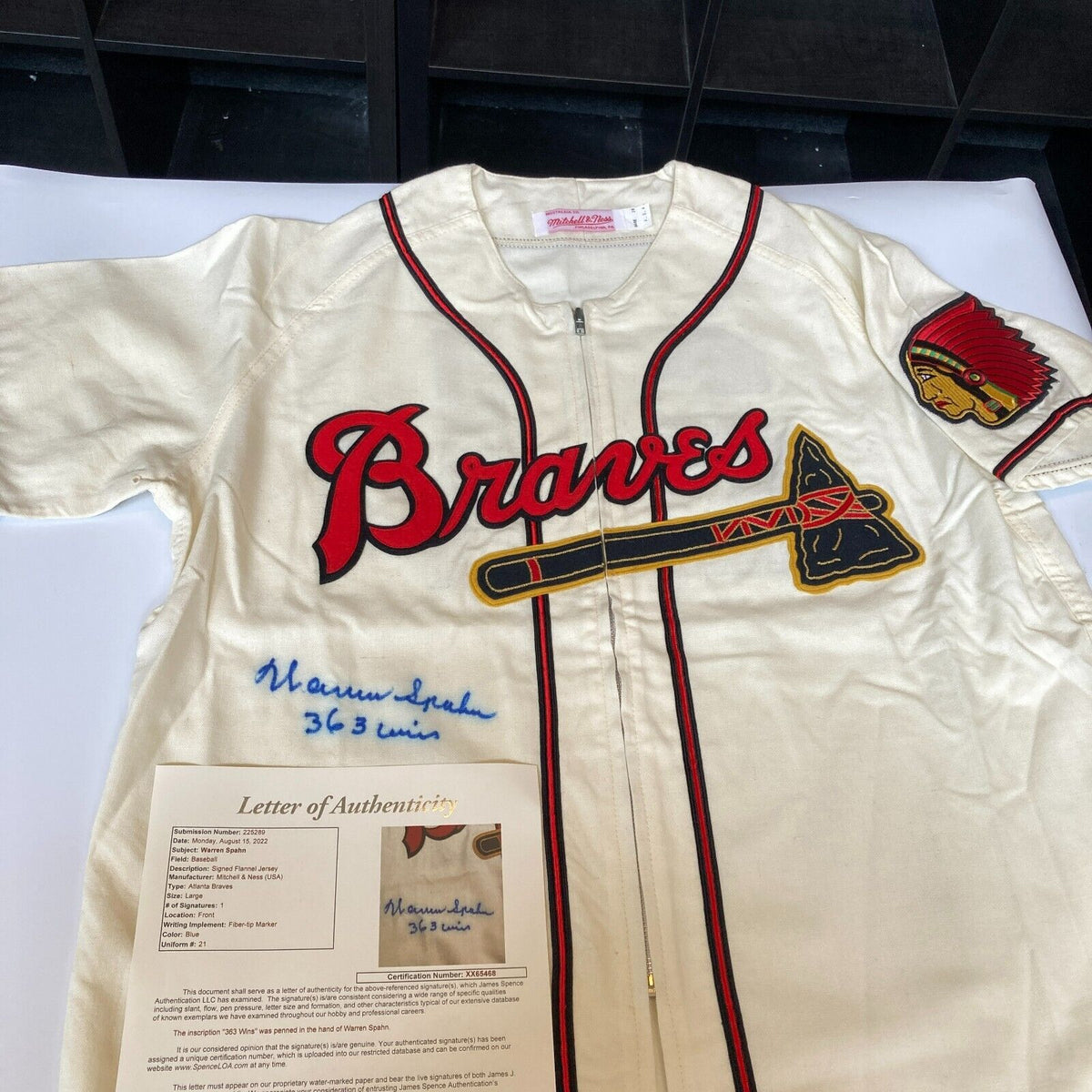 Warren Spahn 363 Wins Signed Autographed Milwaukee Braves Jersey With JSA  COA