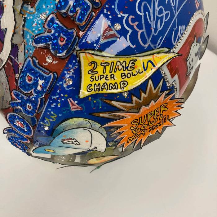 Beautiful John Elway Signed Charles Fazzino Pop Art Denver Broncos Helmet W/COA