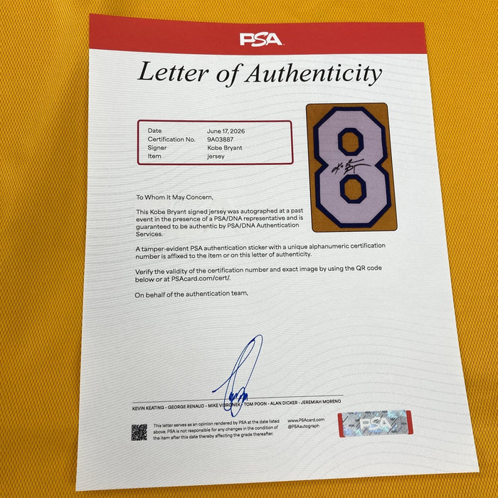 Kobe Bryant Signed Los Angeles Lakers Pro Cut Jersey PSA DNA COA
