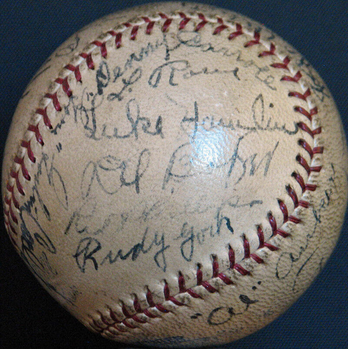 Beautiful 1934 Detroit Tigers American League Champs Team Signed Baseball PSA