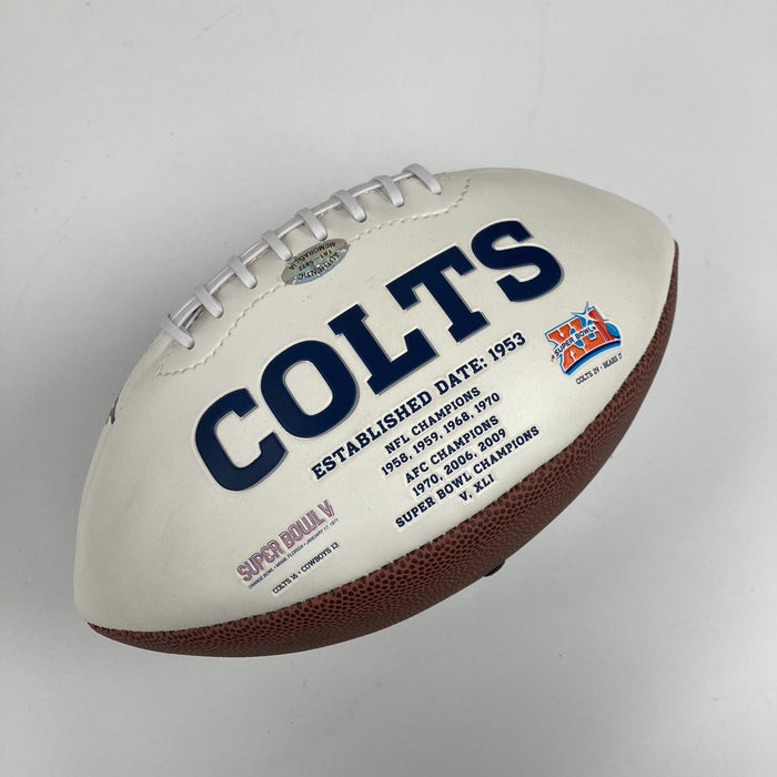 Raymond Berry Lenny Moore Gino Marchetti Colts Hall Of Fame Signed Football