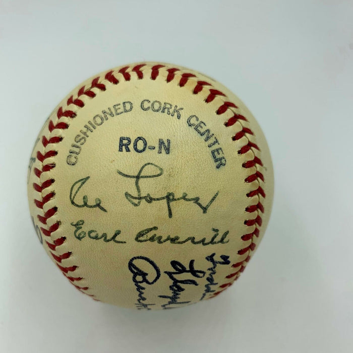 Freddie Lindstrom Earl Averill Joe Cronin Coveleski HOF Signed Baseball PSA DNA