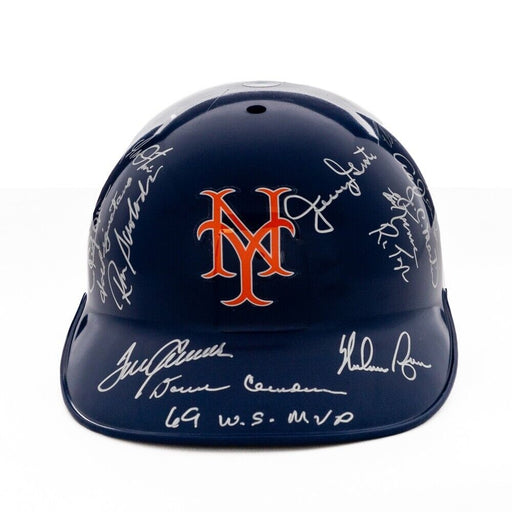 Beautiful 1969 New York Mets World Series Champs Team Signed Helmet JSA COA