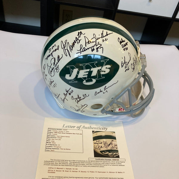 1969 New York Jets Super Bowl Champs Team Signed Full Size Helmet Joe Namath JSA