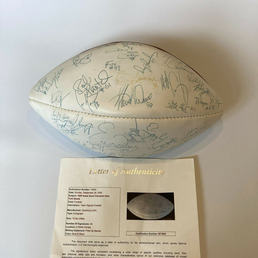 1986 New York Giants Super Bowl Champs Team Signed Football With JSA COA