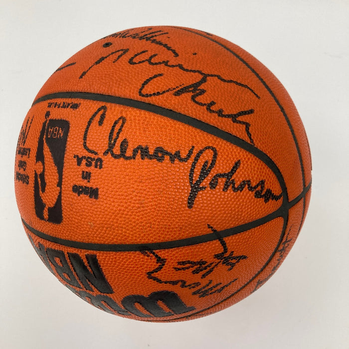 1983-84 Philadelphia 76ers Team Signed Vintage Game Issued Basketball JSA