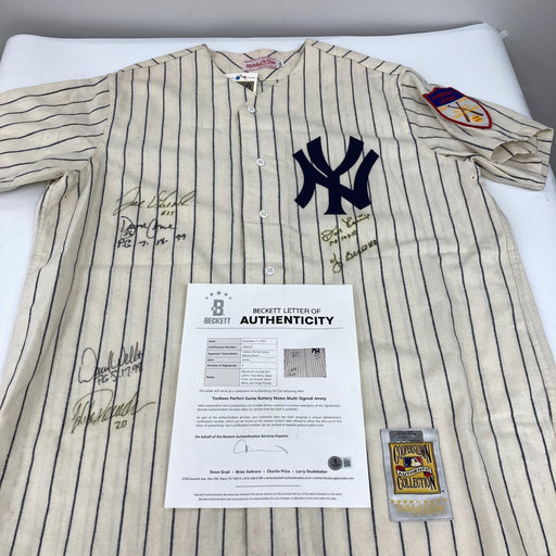New York Yankees Perfect Game Signed Jersey Larsen Wells Cone Yogi Berra Beckett
