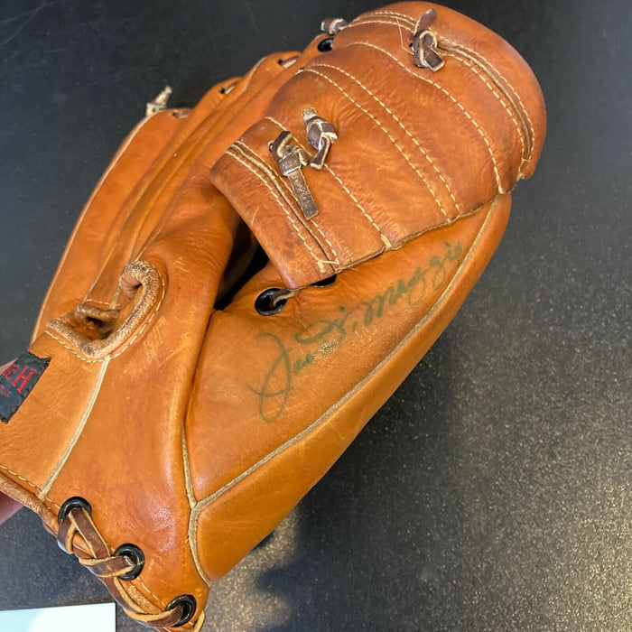 Joe Dimaggio Signed 1940's Game Model Baseball Glove With JSA COA