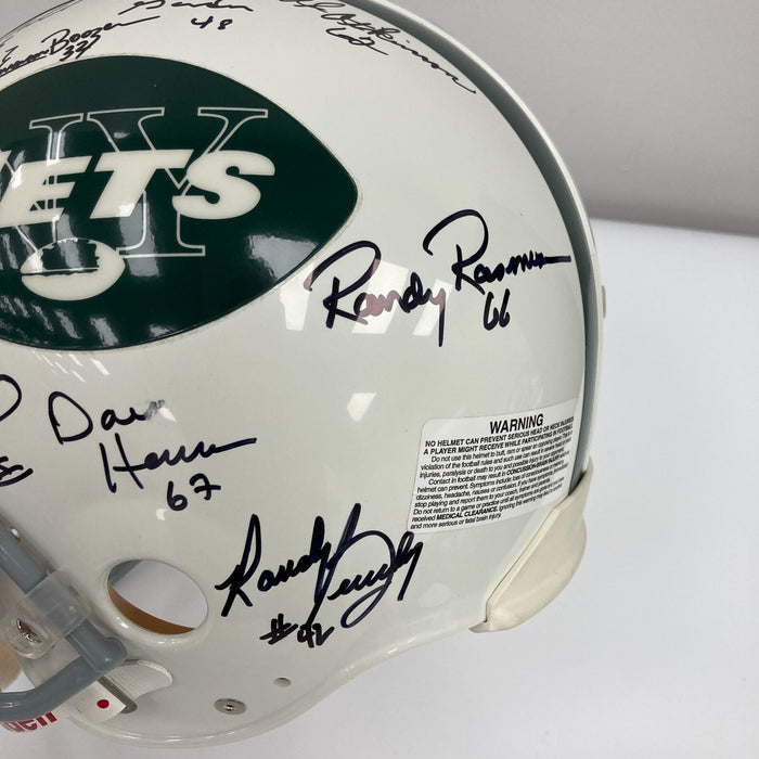 1969 New York Jets Super Bowl Champs Team Signed Authentic Game Helmet JSA COA