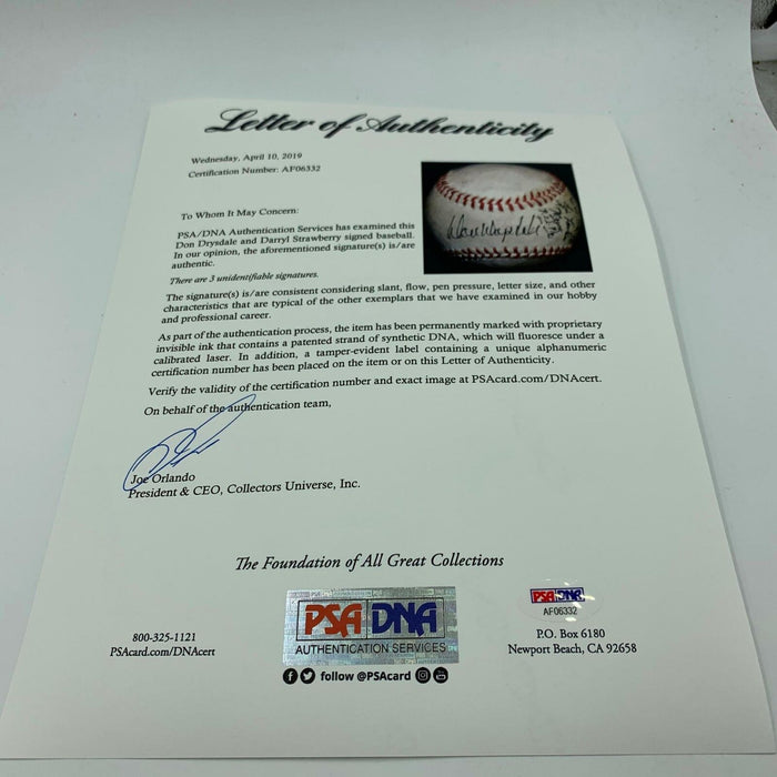 Don Drysdale Mets Broadcasters Signed Baseball With Florida Mayor PSA DNA COA
