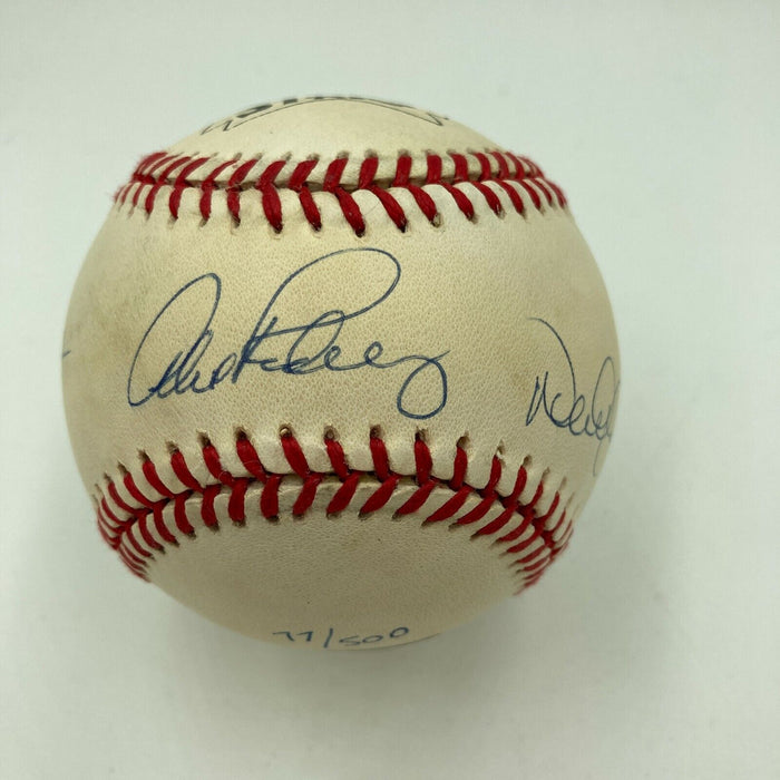 1996 Derek Jeter Alex Rodriguez & Chipper Jones Rookie Signed Baseball JSA COA