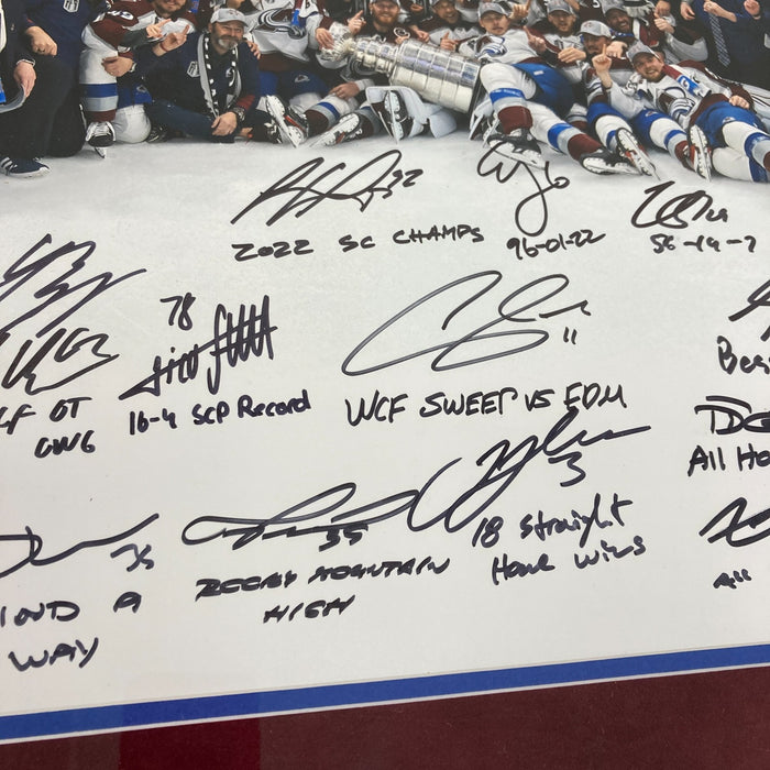 2022 Colorado Avalanche Stanley Cups Champs Team Signed 16x20 Photo Beckett COA