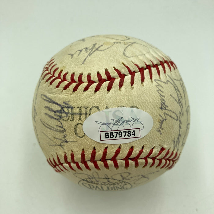 1970 Chicago Cubs Team Signed Vintage Spalding Cubs Baseball Ernie Banks JSA COA