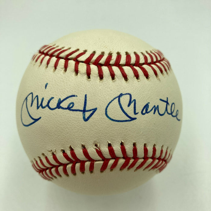 Stunning Mickey Mantle Signed AL Baseball PSA DNA Auto Graded MINT 9