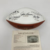 Jim Brown Otto Graham Paul Warfield Lou Groza Signed Browns HOF Football JSA