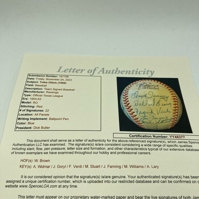 Willard Brown Negro League Hall Of Fame 1956 Team Signed Baseball JSA COA