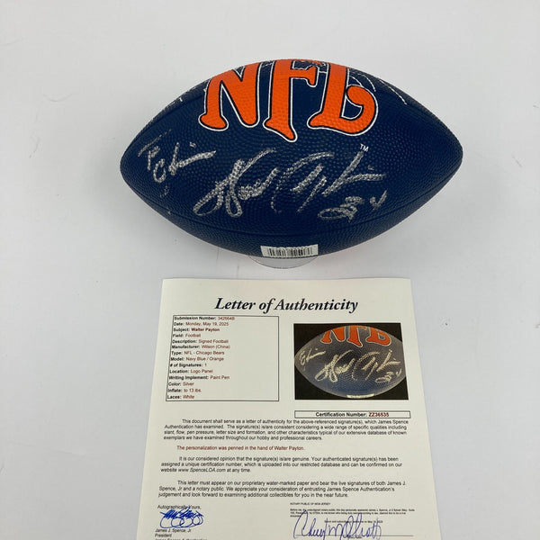 Walter Payton #34 Signed Wilson Chicago Bears Football JSA COA
