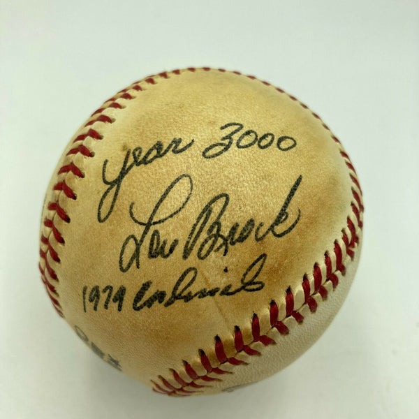 Lou Brock 3,000th Hit 1979 Signed Vintage National League Game Baseball JSA COA