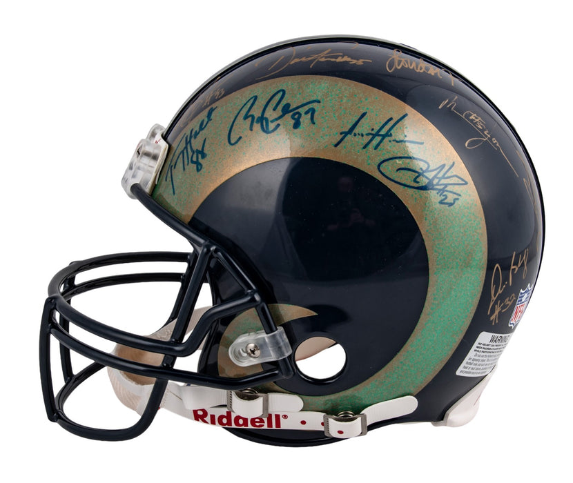 1999 St. Louis Rams Super Bowl Champs Team Signed Authentic Helmet Beckett COA