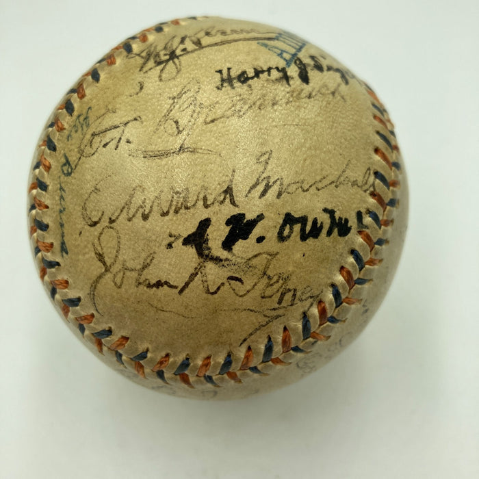 Christy Mathewson Babe Ruth Ty Cobb Ban Johnson Signed 1915 AL Baseball PSA DNA