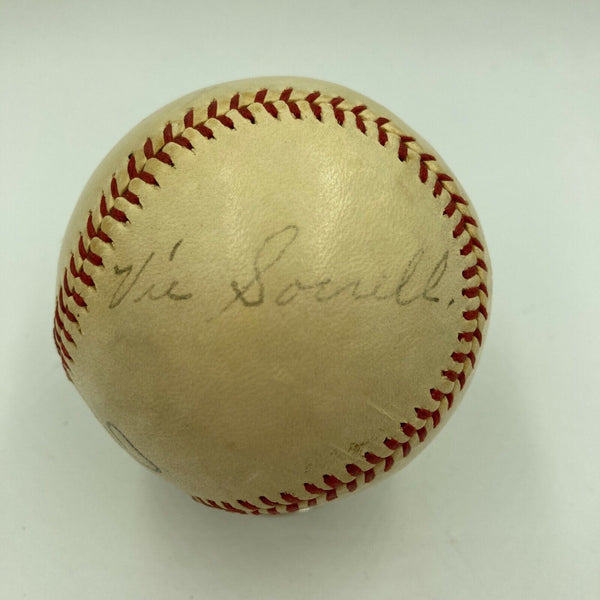 Rare Vic Sorrell Single Signed Minor League Baseball 1935 Detroit Tigers JSA COA