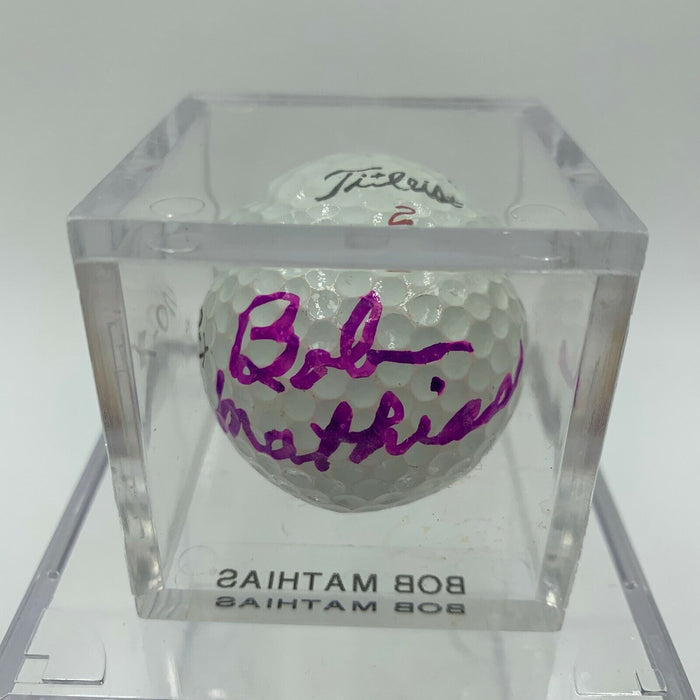Bob Mathias Signed Autographed Golf Ball Olympics Gold Medal With JSA COA