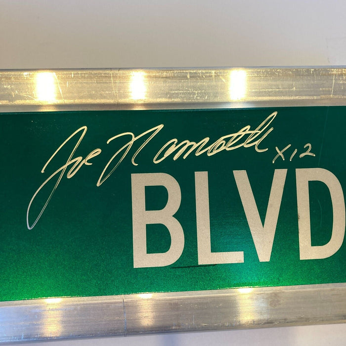 Joe Namath Signed 6x30 Street Sign Joe Namath BLVD JSA COA