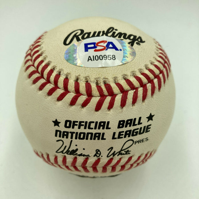 Beautiful Willie Mays Signed National League Baseball PSA DNA COA Graded MINT 9