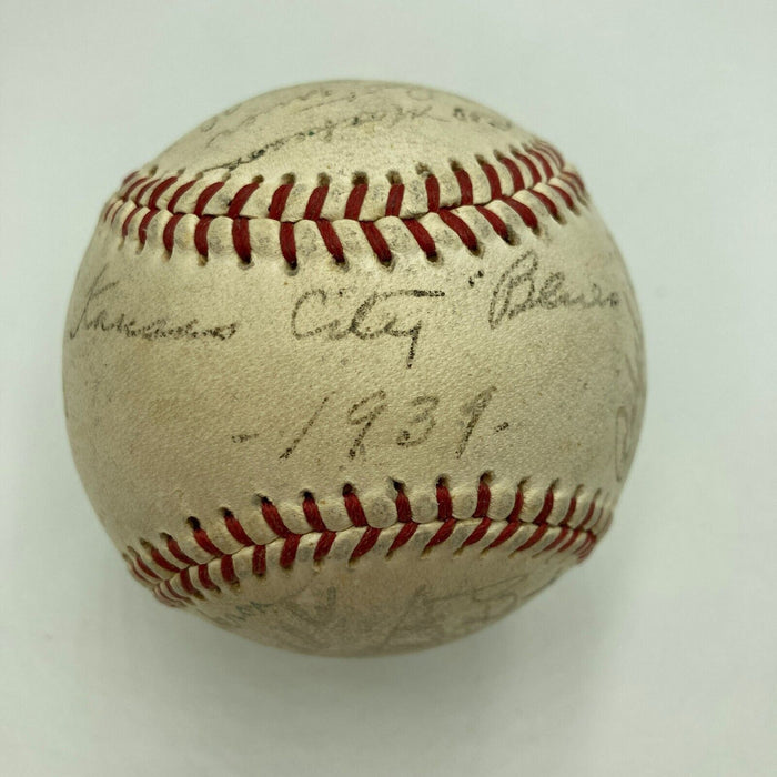 Phil Rizzuto 1940 Kansas City Blues Rookie Minor League Team Signed Baseball JSA