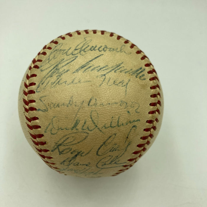 Jackie Robinson Roy Campanella 1956 Brooklyn Dodgers Team Signed Baseball JSA