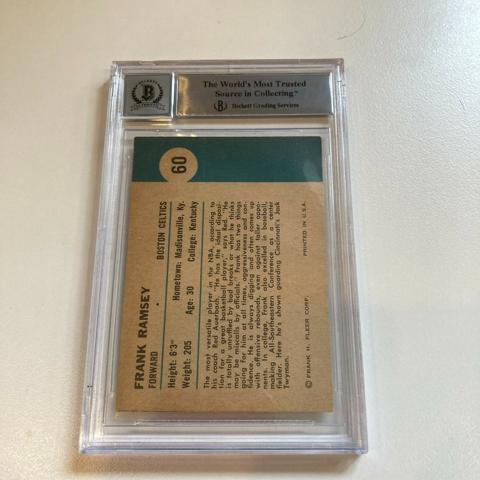 1961-62 Fleer Frank Ramsey Signed Basketball Card BGS GEM MINT 10 Auto